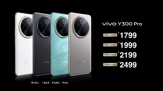 vivo Y300 Pro发布：搭载6500mAh蓝海电池+80W闪充，售价1799元起